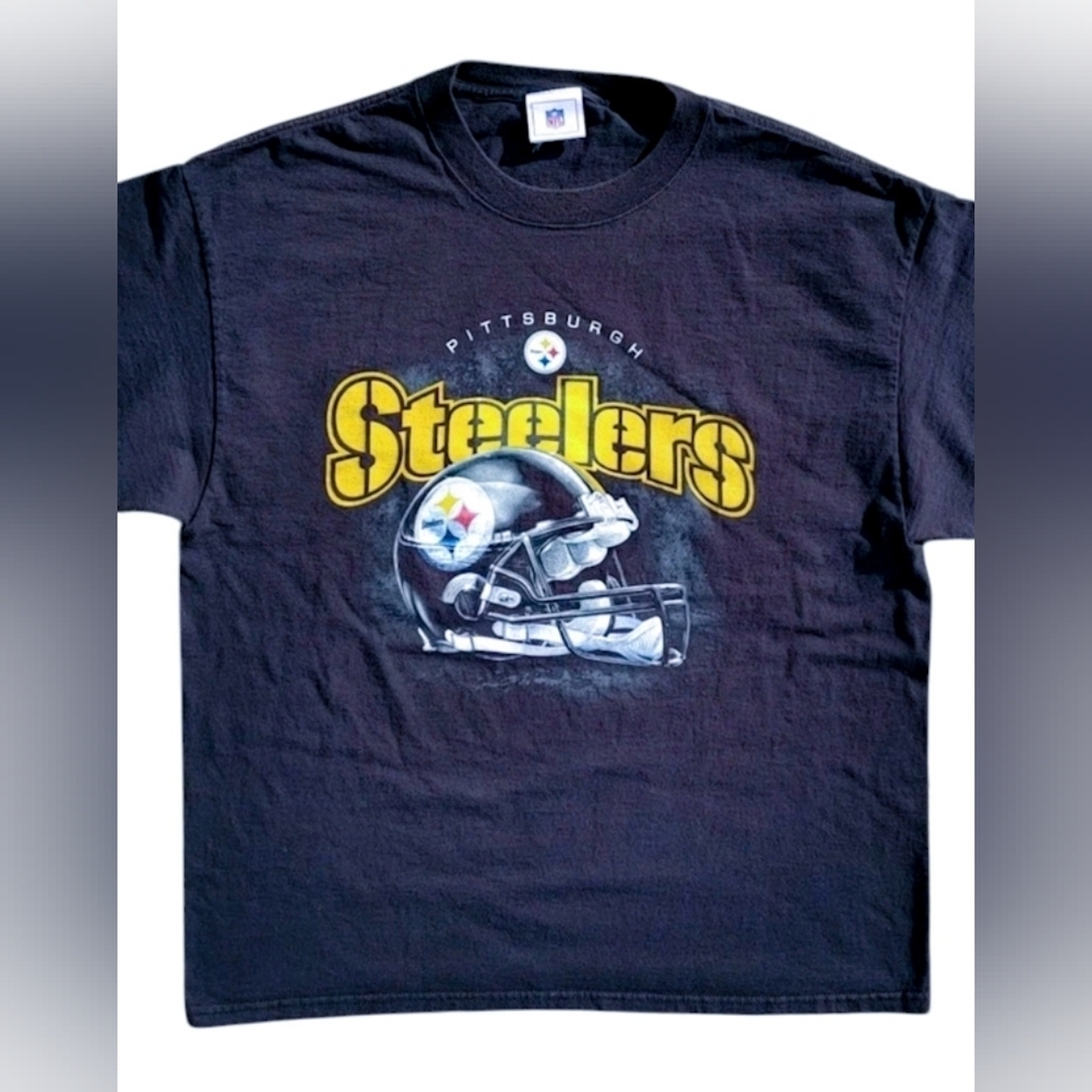 Vintage Y2K NFL Pittsburgh Steelers Big Helmet Graphic T-Shirt Large - Picture 2 of 6